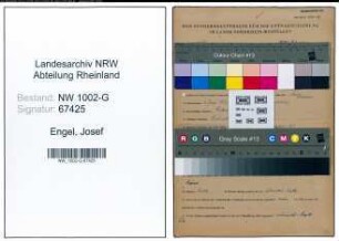 Entnazifizierung Josef Engel, geb. 02.06.1896 (Schneider)