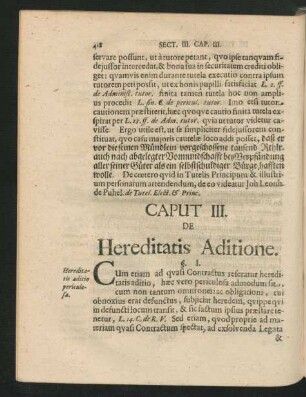 Caput III. De Hereditatis Aditione.