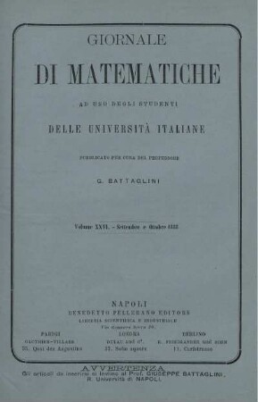 Volume XXVI. - Settembre e Ottobre 1888.
