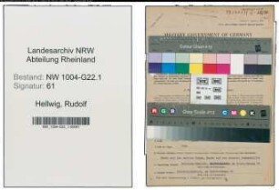 Entnazifizierung Rudolf Hellwig , geb. 18.08.1896 (Kaufm.Angestellter)