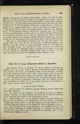 Statut für die evangl. Präparanden-Anstalt zu Holzwickede