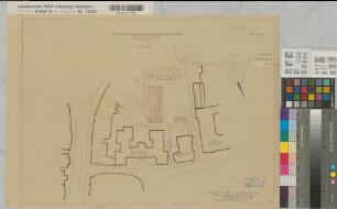 Münster (Münster) Erweiterung des Regierungsdienstgebäudes Domplatz 1 Lageplan 1952 1 : 500 37 x 51 Pause Staatsneubauleitung Münster Regierung Münster Nr. 33979