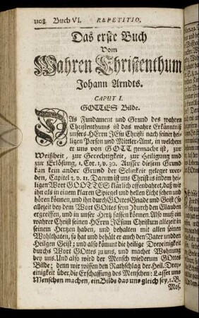 Das erste Buch Vom Wahren Christenthum Johann Arndts