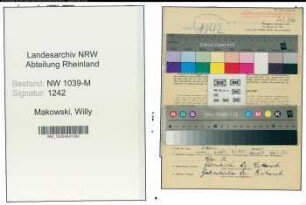 Entnazifizierung Willy Makowski , geb. 24.04.1902 (Bergmann)