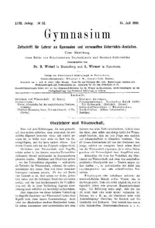 Oberlehrer und Wissenschaft