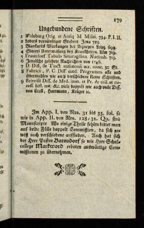 179, Ungebundene Schriften.