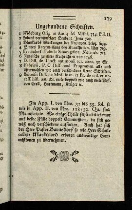 179, Ungebundene Schriften.