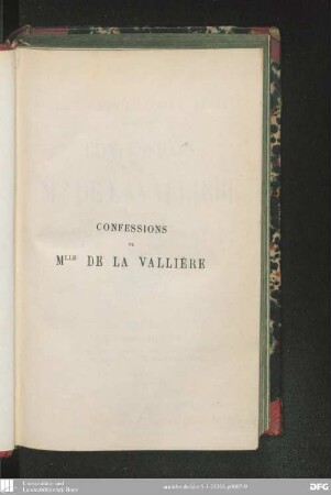 Confessions de Mlle de La Vallière