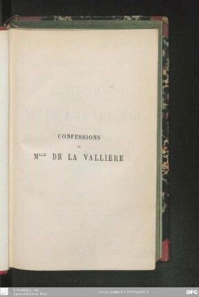 Confessions de Mlle de La Vallière
