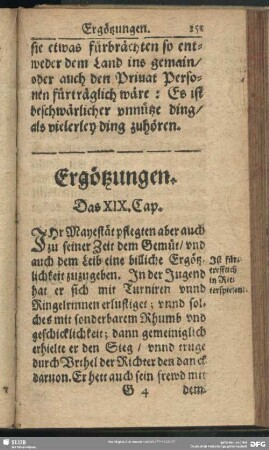 Ergötzung. Das XIX. Cap.