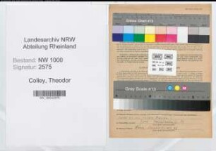 Entnazifizierung Theodor Colley, geb. 21.04.1912 (Kfz.Fahrer)
