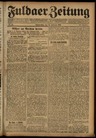 Ausgabe vom Donnerstag, den 24. Februar 1916.
