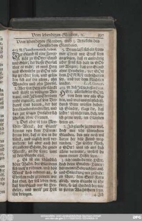 Vom lebendigen Glauben, und 3. Artickeln des Christlichen Glaubens.