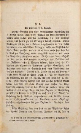 Die Ausstellung des h. Rockes in der Domkirche zu Trier im Herbste des Jahres 1844