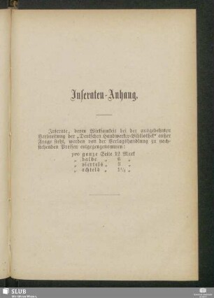 Inseraten-Anhang