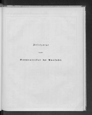 Absatzmenge einzelner Hauptartikel der Ausfuhr.