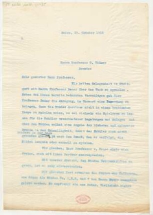 Brief an Otto Thümer : 29.10.1912