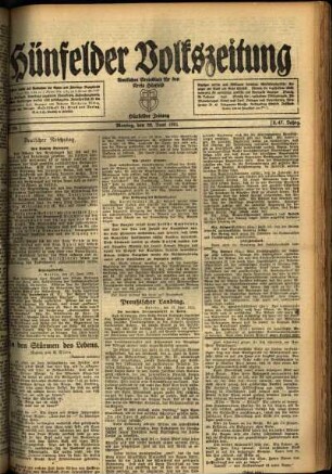Ausgabe vom Montag, den 20. Juni 1921.