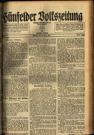 Ausgabe vom Montag, den 20. Juni 1921.