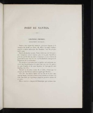 Chapitre Premier. Renseignements historiques.