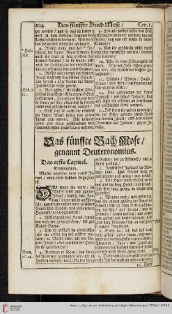 Das fünffte Buch Mose, genannt Deuteronomius