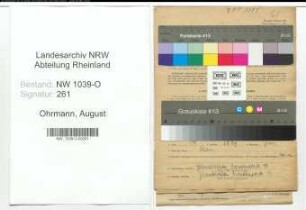 Entnazifizierung August Ohrmann , geb. 07.08.1881 (Fleischer)