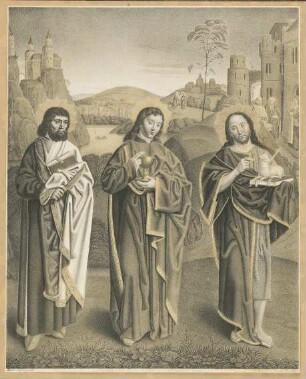 Die Apostel Bartholomäus, Johannes der Evangelist und Johannes der Täufer