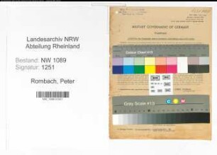 Entnazifizierung Peter Rombach , geb. 11.12.1898 (Polizist)