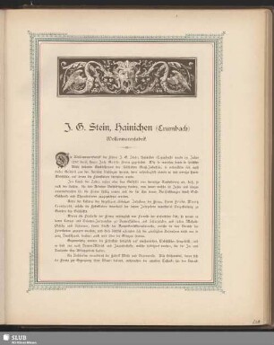 J. G. Stein, Hainichen (Crumbach) Wollenwarenfabrik