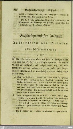 Sechsundzwanzigster Abschnitt. Fabrikation der Oblaten