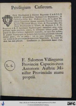 Privilegium Caesareum; Approbatio.