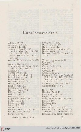 Künstlerverzeichnis