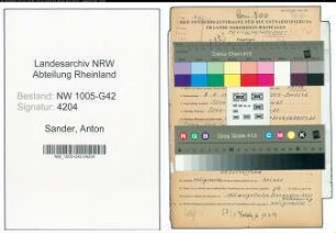 Entnazifizierung Anton Sander , geb. 02.02.1902 (Ableser)
