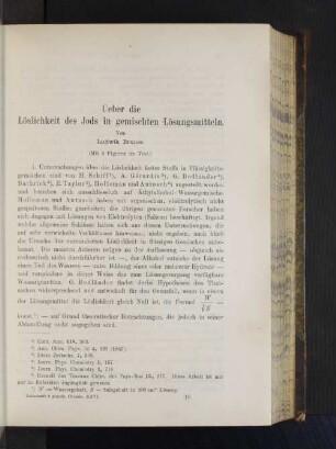 Ueber die Löslichkeit des Jods in gemischten Lösungsmitteln