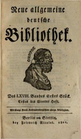 Neue allgemeine deutsche Bibliothek. 68. 1801