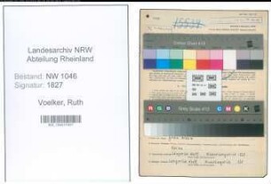 Entnazifizierung Ruth Voelker , geb. 20.09.1921 (Postangestellte)