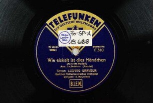 Wie eiskalt ist dies Händchen (Arie des Rudolf) : aus: La Bohême / (Puccini)
