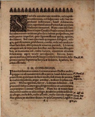 Iudicia de novissimis Prudentiae Civilis Scriptoribus Ex Parnasso : Cum Eubulo Theosdato Sarckmasio, in secessu Albipolitano ingenue communicata