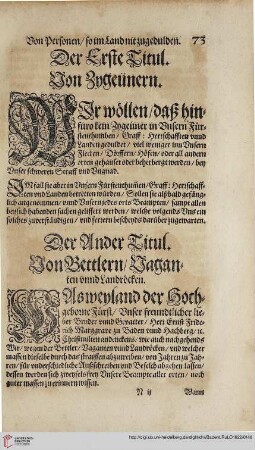 Theil 7 Titul 1. Von Zigeunern