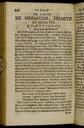 In Loco De Monachis, Eremitis Et Jesuitis.