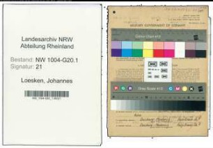 Entnazifizierung Johannes Loesken , geb. 27.02.1905 (Werkmeister)