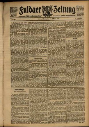 Ausgabe vom Montag, den 21. Oktober 1907.
