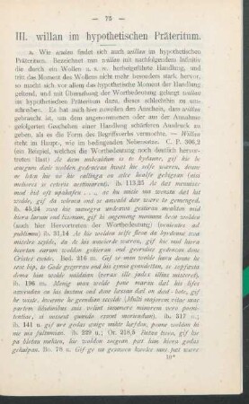 III. willan im hypothetischen Präteritum.