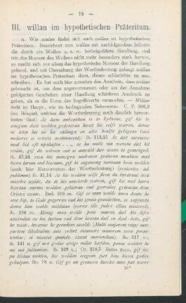 III. willan im hypothetischen Präteritum.