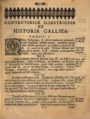 Collegii historici disputatio ordinaria tertia nobiliores controversias ex historia Gallica et Francica complectens