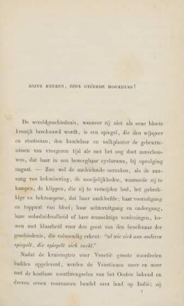 Mijne herren, zeer geeerde hoorders!
