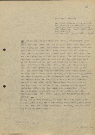 [W9]: Am offenen Fenster