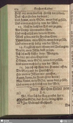 Zwey Kirchen-Lieder von Christlichen Leben und Wandel