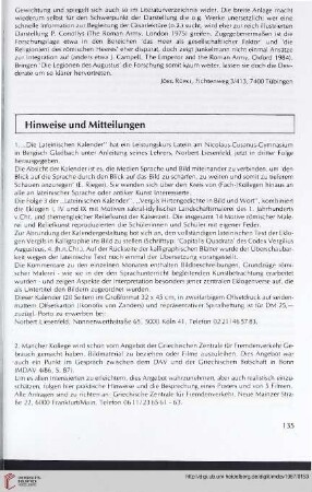 Hinweise und Mitteilungen