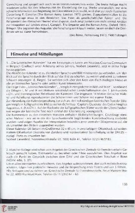 Hinweise und Mitteilungen